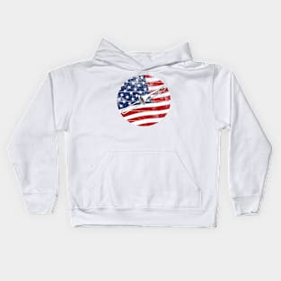 Trombone USA Flag Trombonist Brass Musician 4th July Kids Hoodie